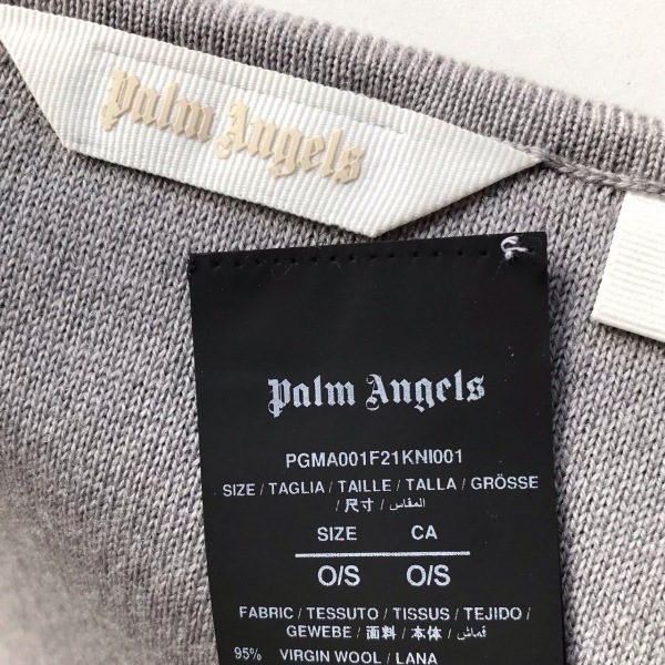 パームエンジェルス Palm Angels - ウール グレー×マルチ 新品同様 マフラー_画像7