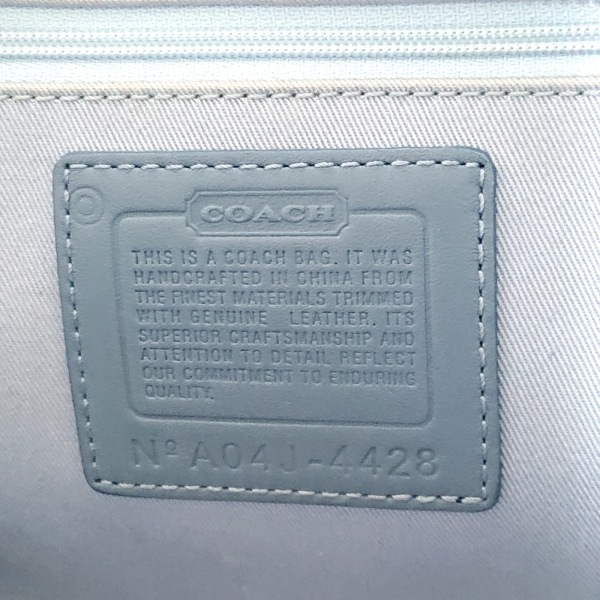 コーチ COACH ハンドバッグ 4428 - コットン×レザー ネイビー×ライトブラウン×白 バッグ_画像8