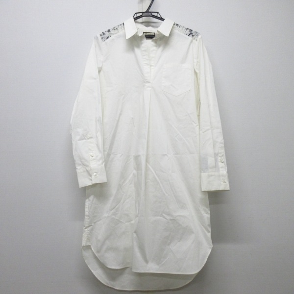  Diag Ram Diagram GRACE CONTINENTAL размер 36 S - белый женский вышивка / рубашка платье прекрасный товар One-piece 