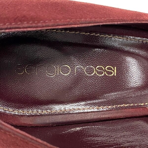セルジオロッシ sergio rossi パンプス 38 - スエード ボルドー レディース アウトソール張替済 靴_画像5