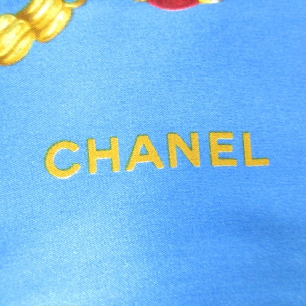 シャネル CHANEL ブルー×マルチ スカーフ_画像2