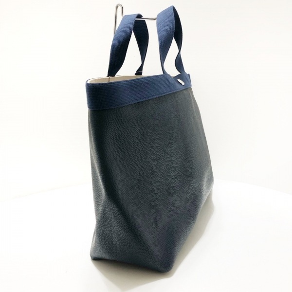  Herve Chapelier Herve Chapelier tote bag ko-tedo canvas square tote bag A4Lko-tedo canvas navy GP line bag 