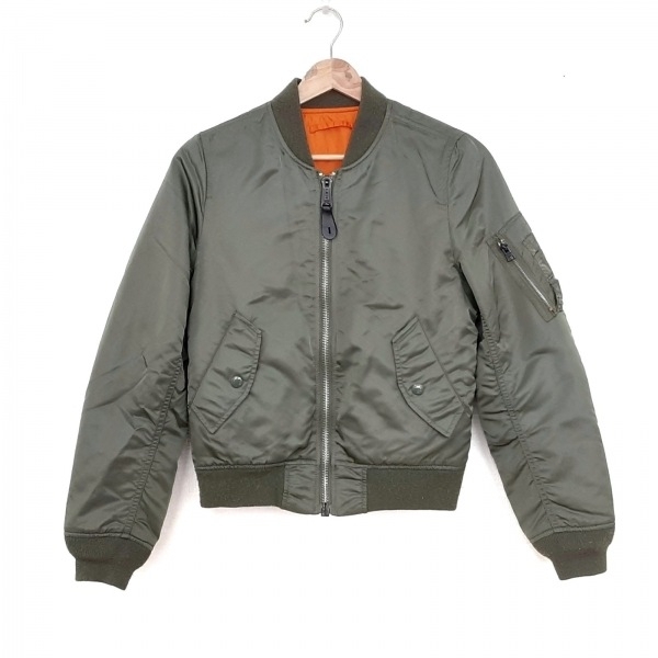 アルファ ALPHA INDUSTRIES ブルゾン サイズS - ダークグリーン×オレンジ レディース 長袖/リバーシブル/秋/冬 美品 ジャケット_画像1