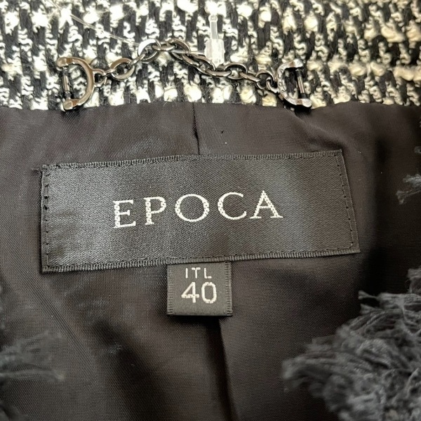 エポカ EPOCA サイズ40 M - 黒×白 レディース 七分袖/秋/冬 ジャケット_画像3