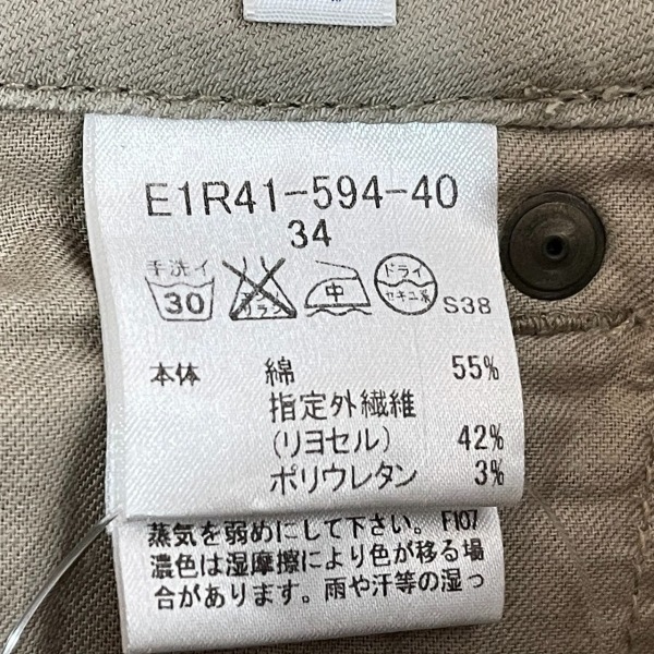 バーバリーブルーレーベル Burberry Blue Label パンツ サイズ34 S - ベージュ レディース クロップド(半端丈) ボトムス_画像4