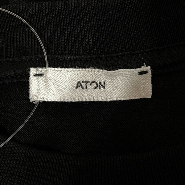 エイトン ATON 半袖Tシャツ サイズ02 M - 黒 レディース クルーネック トップス_画像3