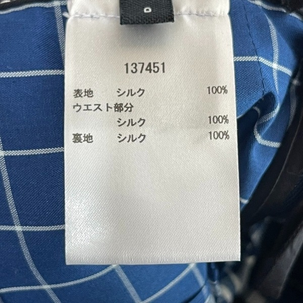 トリーバーチ TORY BURCH ロングスカート サイズ0 XS - ブルー×白 レディース チェック柄 ボトムス_画像4