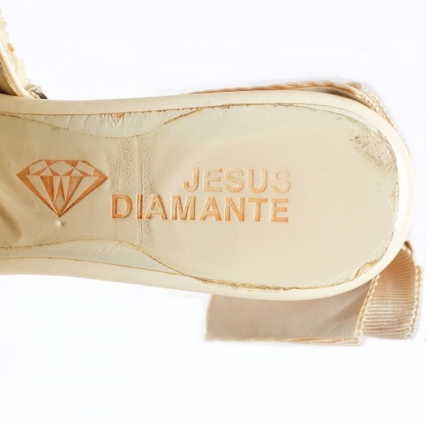 ジーザスディアマンテ JESUS DIAMANTE ミュール S - 化学繊維×レザー アイボリー レディース レース/リボン 靴_画像5