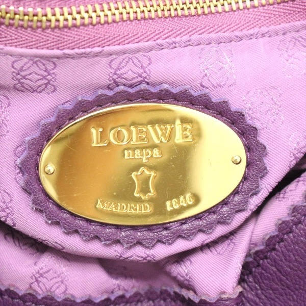 ロエベ LOEWE ショルダーバッグ フラメンコ ナッパレザー パープル 巾着型 バッグ_画像8