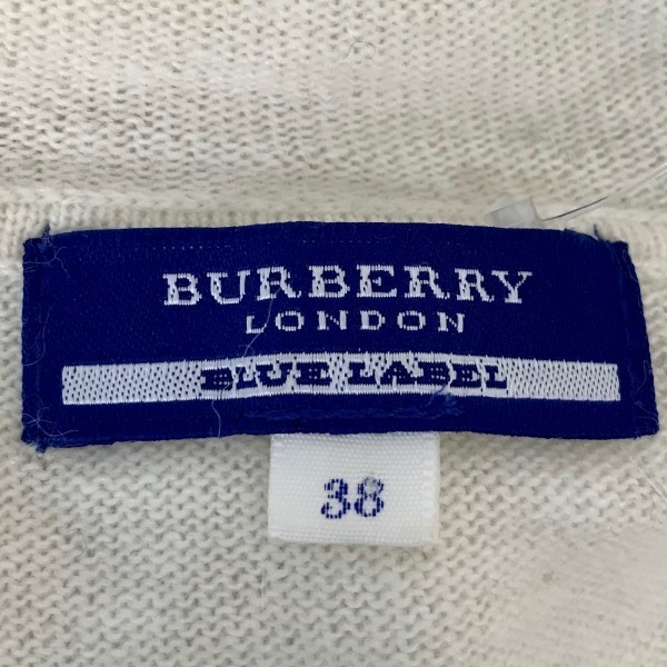  Burberry Blue Label Burberry Blue Label Parker размер 38 M - искусственный шелк, шерсть слоновая кость × серый женский длинный рукав / вязаный tops 