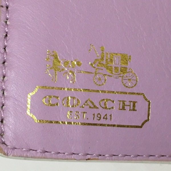 コーチ COACH Wホック財布 オプアート PVC(塩化ビニール) 白×レッド×マルチ 財布_画像5