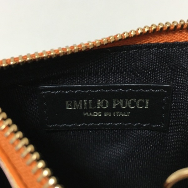 エミリオプッチ EMILIO PUCCI コインケース - レザー ライトブルー×オレンジ×マルチ キーリング付き 財布_画像4