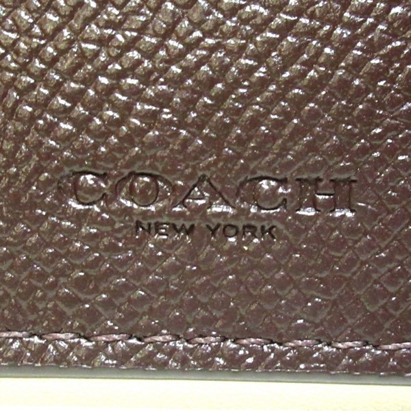 コーチ COACH カードケース C0160 コーチ ジップ チェーン カード ケース カラーブロック レザー 白×マルチ コインケース付き 美品 財布_画像4