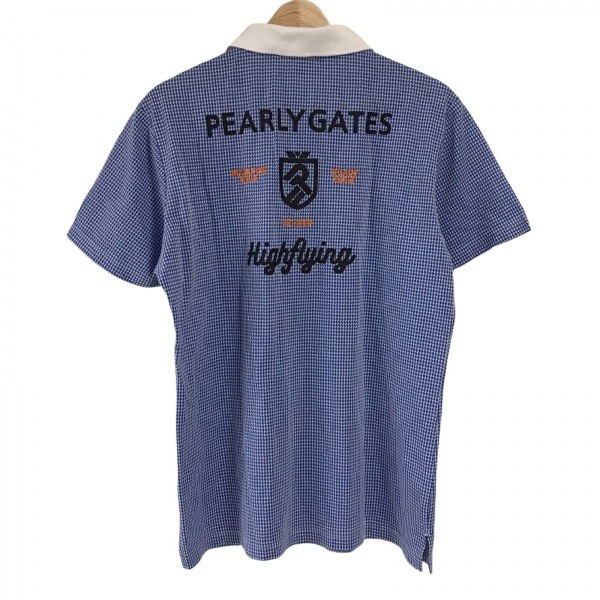 パーリーゲイツ PEARLY GATES 半袖ポロシャツ サイズ5 XL - 綿、ポリエステル ネイビー×白 メンズ トップス_画像2