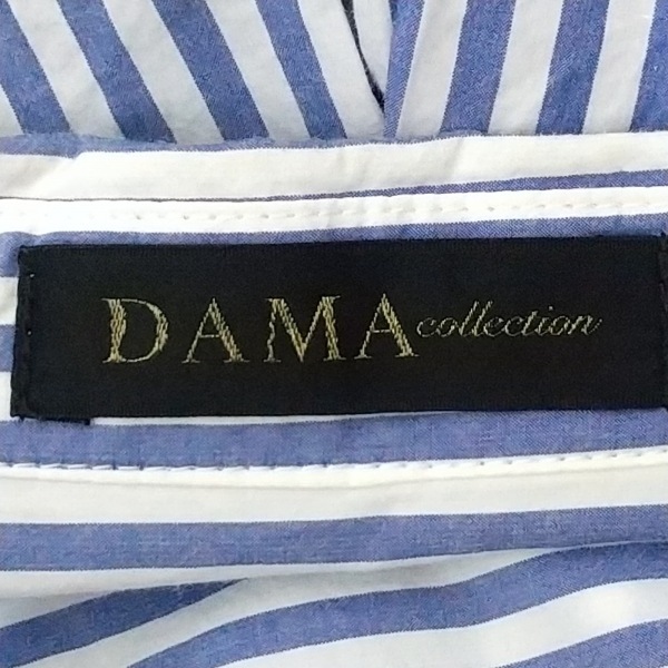 ダーマコレクション DAMAcollection 長袖カットソー サイズ2 M - 綿 白×ブルー レディース ストライプ 美品 トップス_画像3