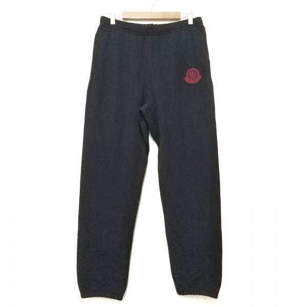 モンクレール MONCLER パンツ サイズXS PANTALONE 綿 ダークネイビー×レッド メンズ フルレングス/ウエストゴム 新品同様 ボトムス_画像1