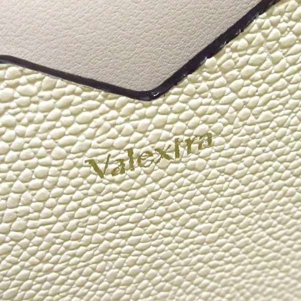 ヴァレクストラ Valextra ハンドバッグ WBES0022578VOC99 マイクロ イジィデ ソフトカーフスキン 白×黒 レディース 刺繍 美品 バッグ_画像7