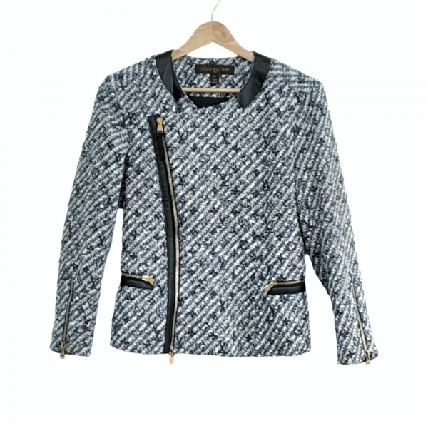  Louis Vuitton LOUIS VUITTON blouson size 34 S RW141W F5JA09B7S - blue × white × multi lady's long sleeve / tweed / spring / autumn jacket 