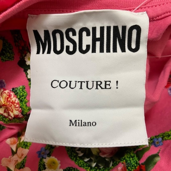 モスキーノ MOSCHINO 半袖Tシャツ サイズI 40 - 綿 ピンク×グリーン×マルチ レディース クルーネック トップス_画像3