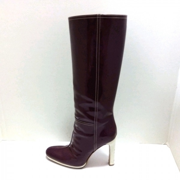  MiuMiu miumiu long boots 36 - enamel ( leather ) bordeaux lady's shoes 