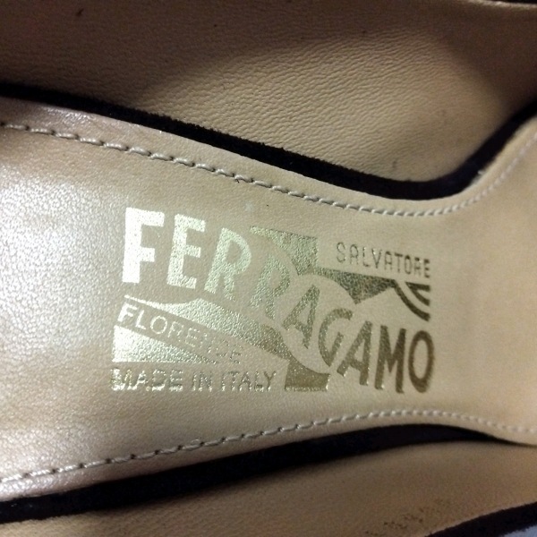サルバトーレフェラガモ SalvatoreFerragamo パンプス 6 1/2C - スエード ボルドー レディース ウェッジソール/チェーン 美品 靴_画像5