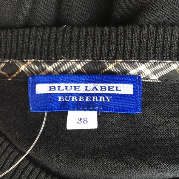 バーバリーブルーレーベル Burberry Blue Label カーディガン サイズ38 M - 黒 レディース 半袖 トップス_画像3
