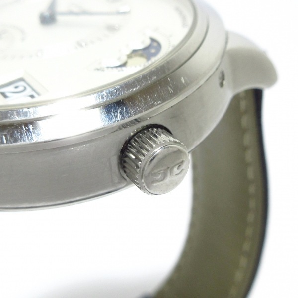 Glashutte ORIGINAL( стакан hyute) наручные часы pano matic luna 90-02-02-02-04 мужской SS/ обратная сторона ske/ moon phase / неоригинальный кожа ремень серебряный 