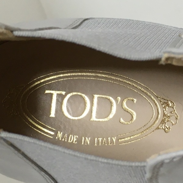 トッズ TOD'S ショートブーツ 38 1/2 - レザー ライトグレー レディース サイドゴア 靴_画像5