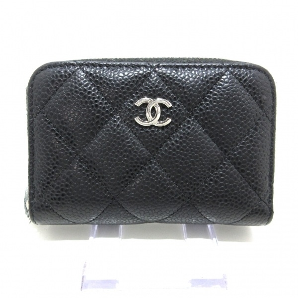 シャネル CHANEL コインケース A69271 マトラッセ キャビアスキン 黒 シルバー金具/ラウンドファスナー 29番台 美品 財布_画像1