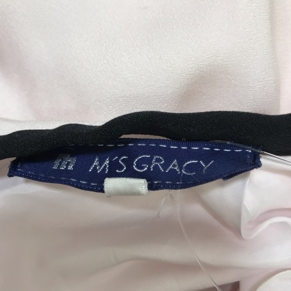 エムズグレイシー M'S GRACY スカート サイズ40 M - ライトピンク×黒×マルチ レディース ひざ丈/花柄/リボン ボトムス_画像3