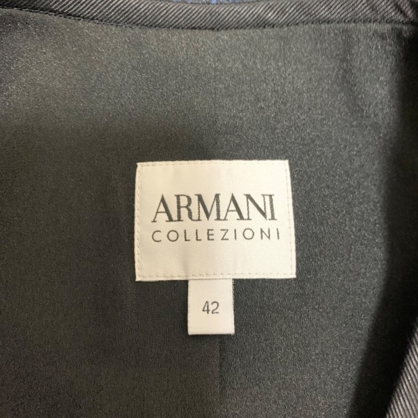  Armani ko let's .-niARMANICOLLEZIONI blouson size 42 M - black × navy lady's long sleeve / piping / Zip up / spring / autumn 