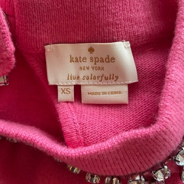 ケイトスペード Kate spade 七分袖セーター/ニット サイズXS - ピンク レディース クルーネック/ビジュー トップス_画像3
