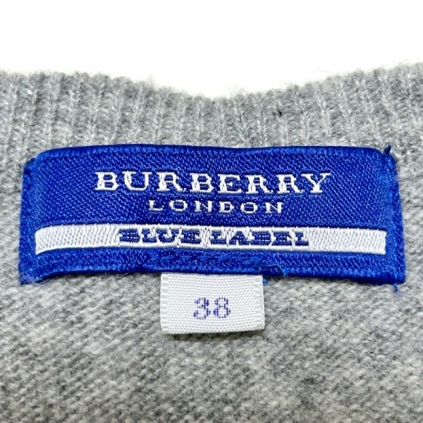 バーバリーブルーレーベル Burberry Blue Label 長袖セーター/ニット サイズ38 M - グレー レディース クルーネック/ラメ/リボン トップス_画像3