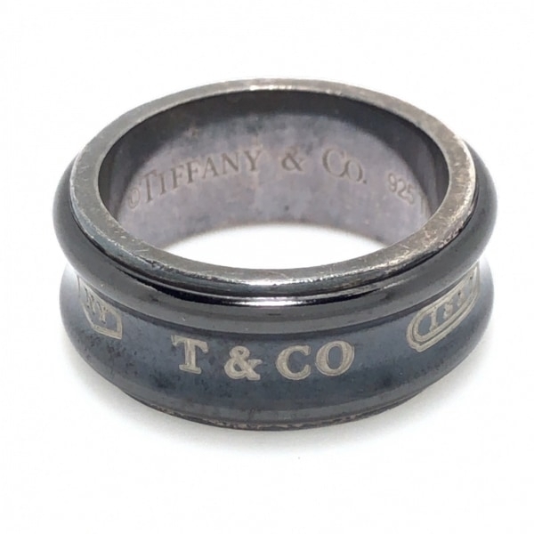 ティファニー TIFFANY&Co. リング 12 号 1837ナロー シルバー×チタン 白 アクセサリー（指）_画像1