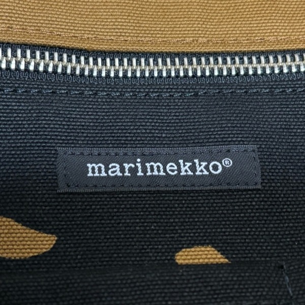マリメッコ marimekko ハンドバッグ - キャンバス 黒×ブラウン 美品 バッグ_画像8