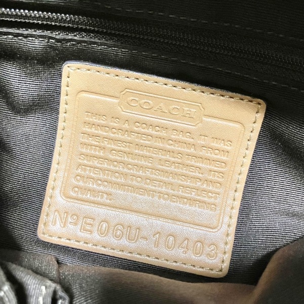 コーチ COACH ショルダーバッグ 10403 シグネチャーミディアムダッフル ジャガード×レザー カーキ×ベージュ バッグ_画像8