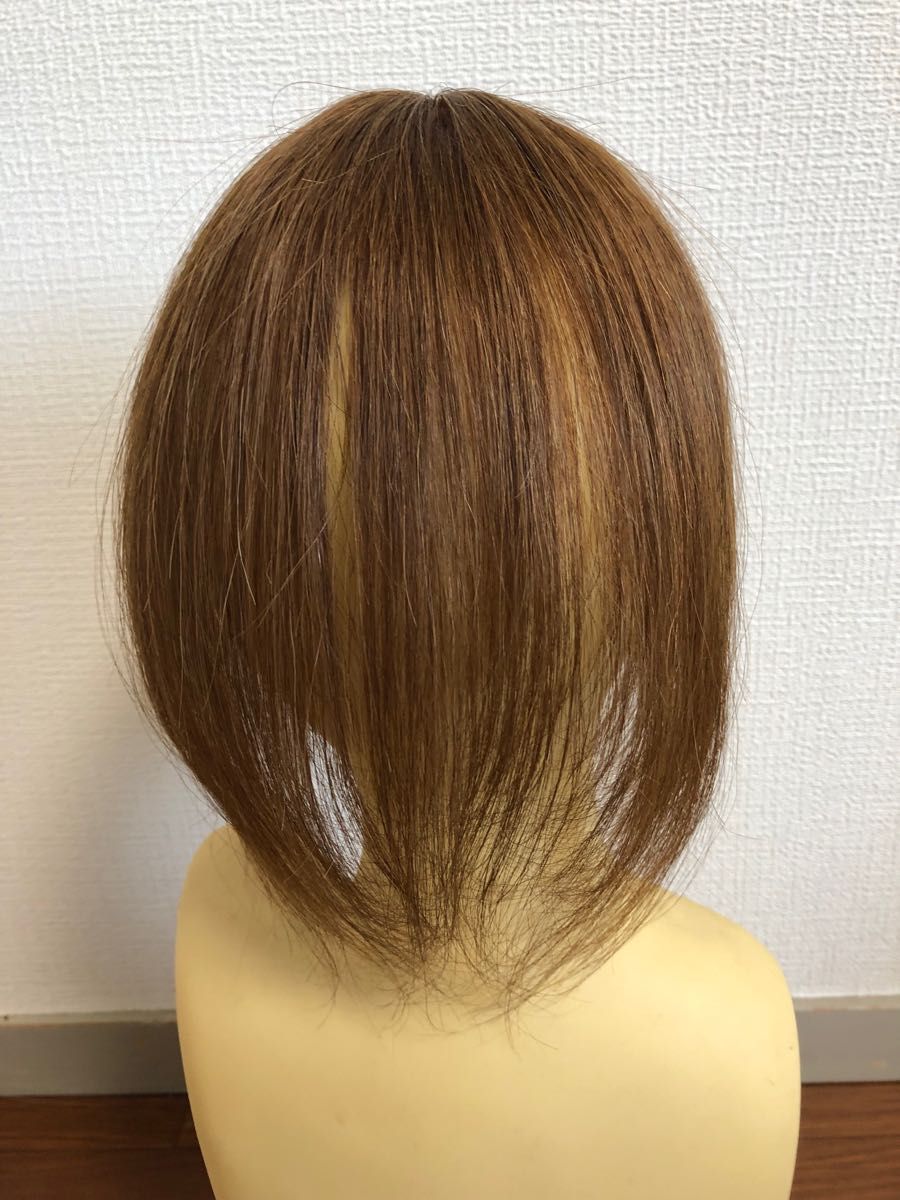 人毛100%ショートウィッグ　人毛100%ヘアピース　人毛部分ウィッグ　母の日