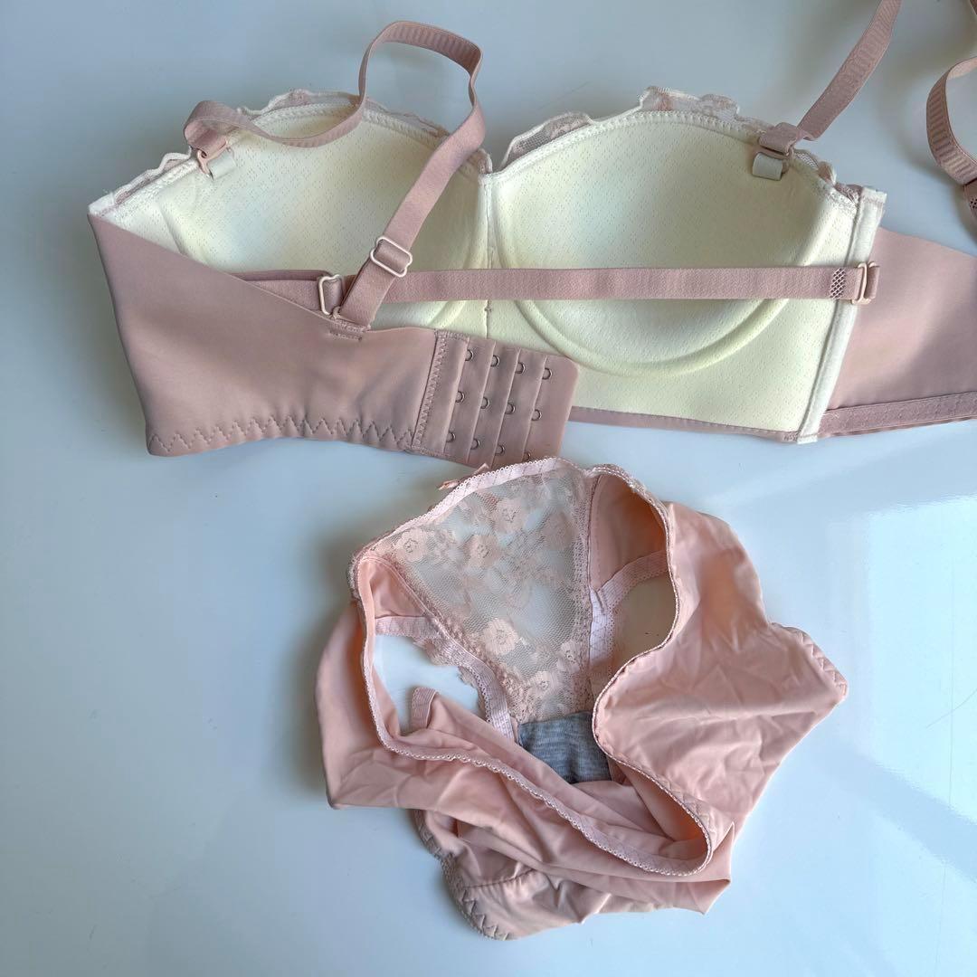 SALE comfort peak pretty underwear 2657 baby pink M non wire bla shorts set 