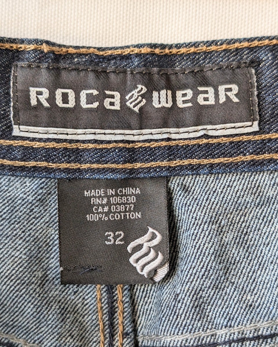 ロカウェア ROCAWEAR デニムショートパンツ ハーフパンツ 刺しゅう サイズ32 ～ 使用感少なめ_画像8