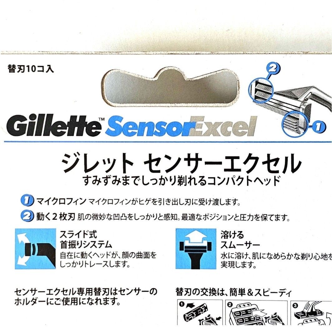 【２箱セット】　新品未開封　ジレット　センサーエクセル　替刃　１０コ入り　Gillette Sensor Excel　替え刃