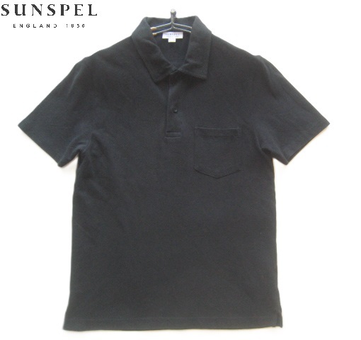  beautiful goods Portugal made!! sun spec ruSUNSPEL*. with pocket polo-shirt with short sleeves S black black Anne glow bar 