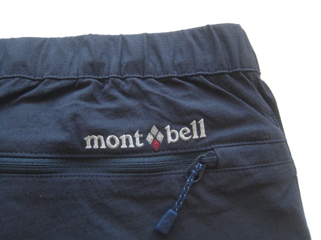 美品!!モンベル mont-bell*ロゴ刺繍 ウエストベルト付き ストレッチナイロンショートパンツ XL 紺 ネイビー_画像8