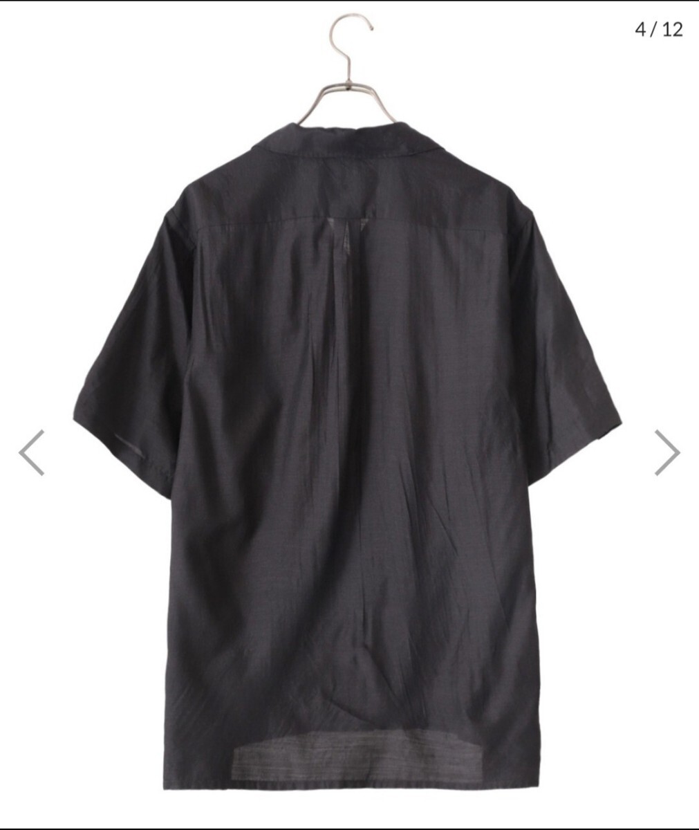 即完売 23SS comoli ウール シルク オープンカラー シャツ size 2《コモリ》CHARCOAL _画像2