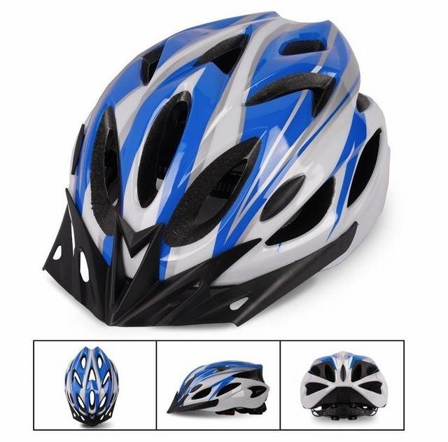 自転車 ヘルメット 軽量 高剛性 サイクリング 大人 ロードバイク 新品 016 ブルー&ホワイト_画像1