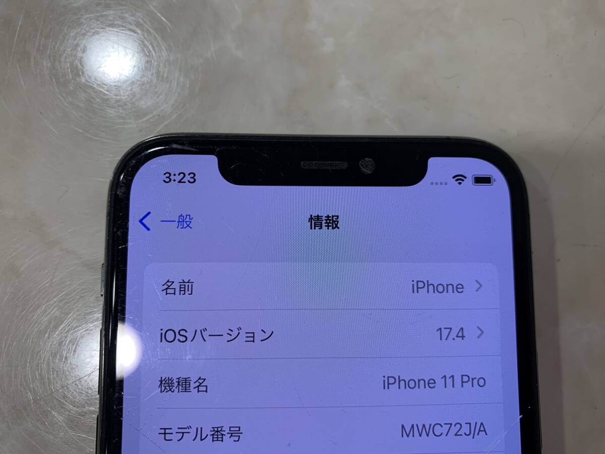 1円～ iPhone 11 Pro スペースグレイ MWC72J/A 本体 バッテリー92% ジャンクの画像4