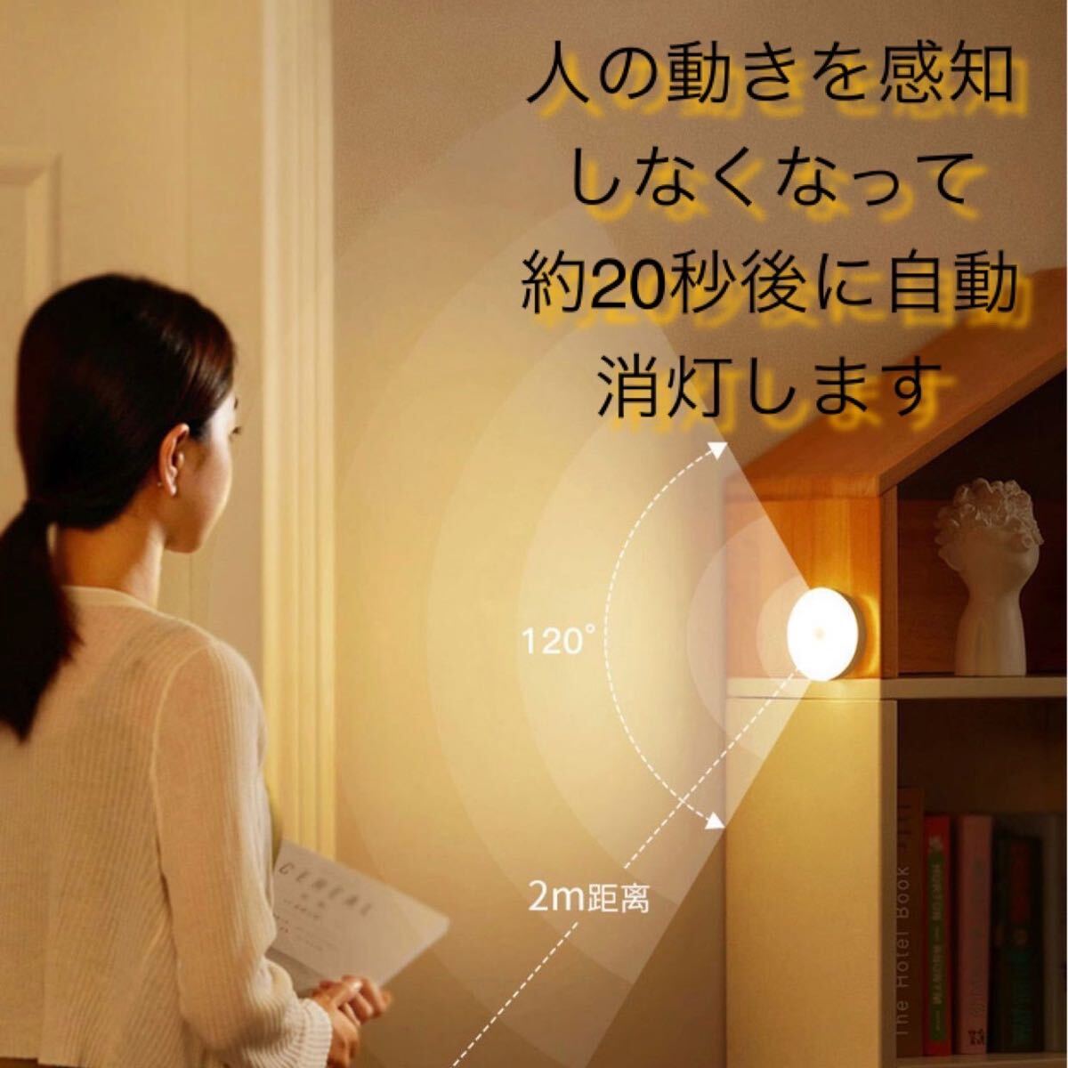 センサーライト 人感 電灯 室内 自動 USB 電球 蛍光灯 LED_画像2