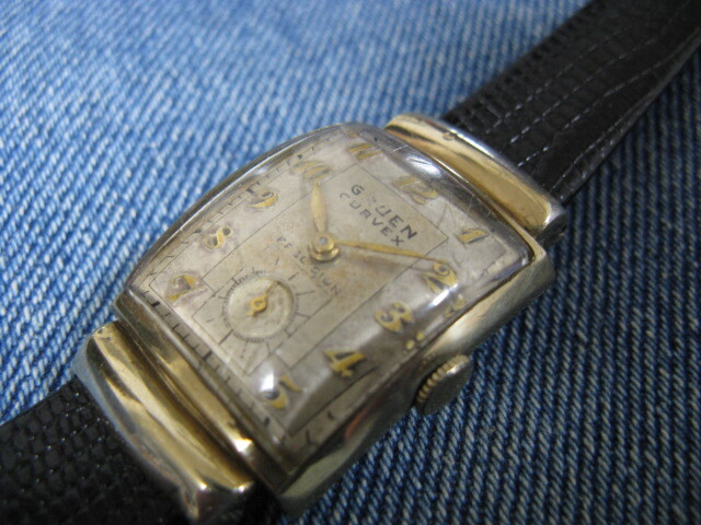 1940 period GRUEN Gruen car Beck s american watch antique hand winding wristwatch operation goods note oil ending 