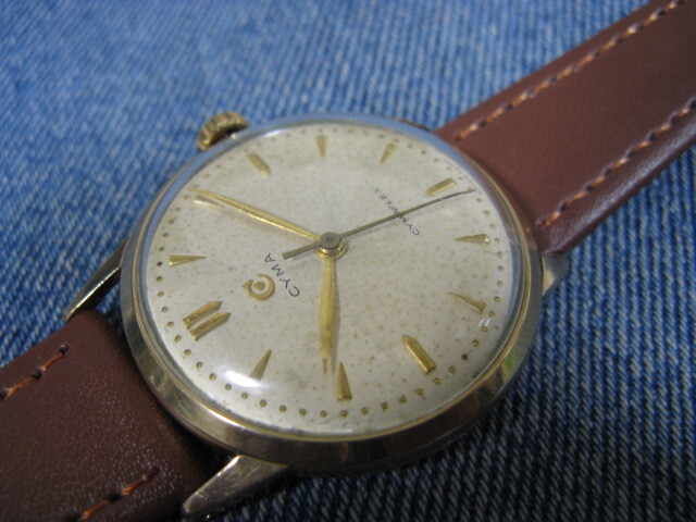 1950 period CYMA Cima Switzerland made antique hand winding wristwatch operation goods note oil ending 