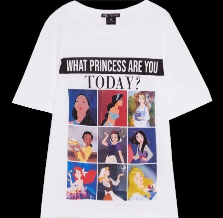 新品 ZARA ザラ Disney PRINCESS ディズニー プリンセス Tシャツ 0208/902/250 白 L_画像1