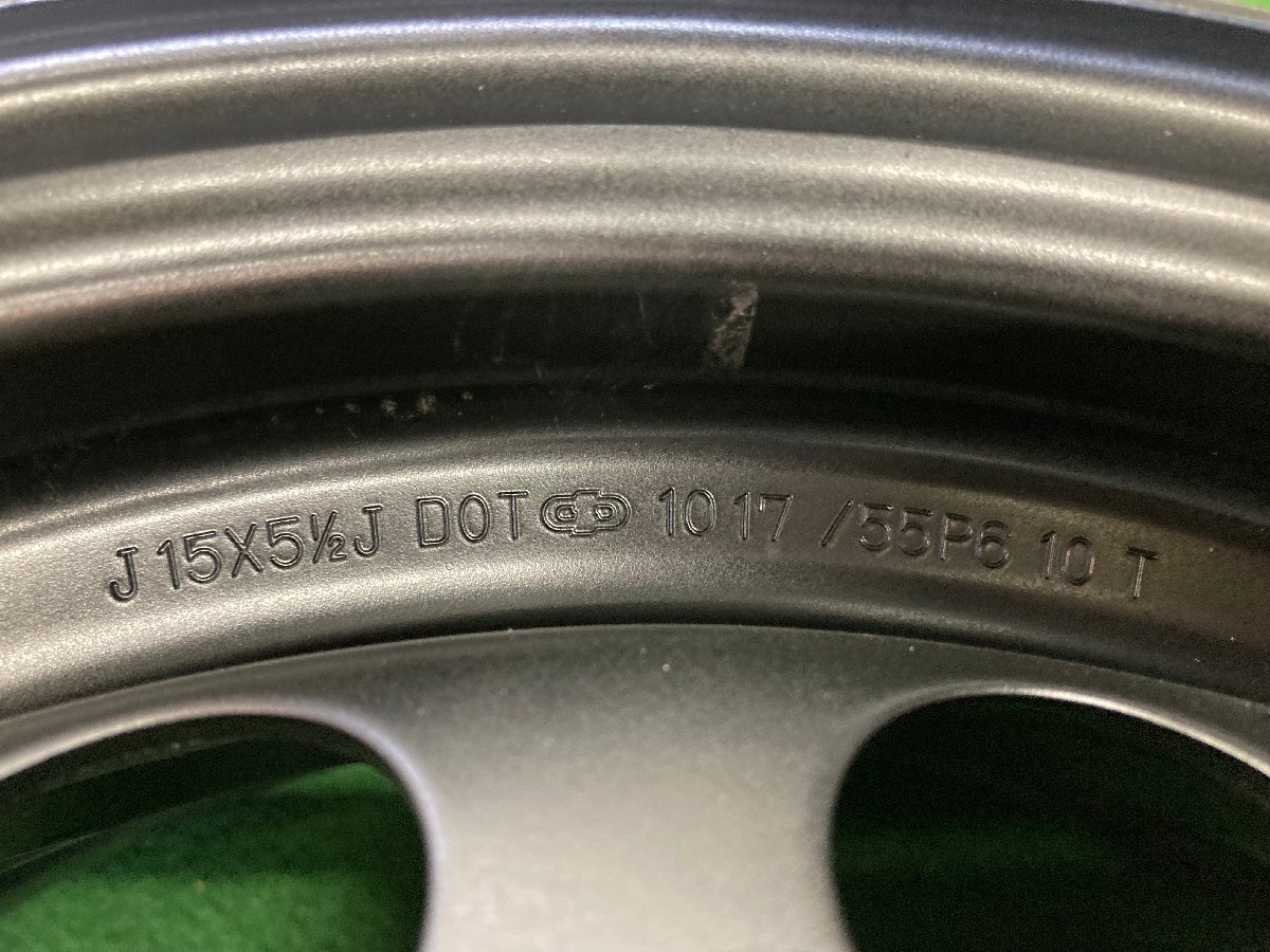 □6171 トヨタ アクア ヴィッツ 等 15インチ 5.5J +45 4穴 100 スチールホイール 4本 P6_画像9